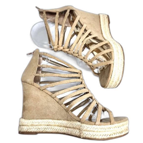 Carlos by Carlos Santana NIB Camilla Sand Vegan Wedge Espadrille Sandal Size 9 - Picture 5 of 12